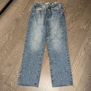 NEW Zara pearl embellished jeans